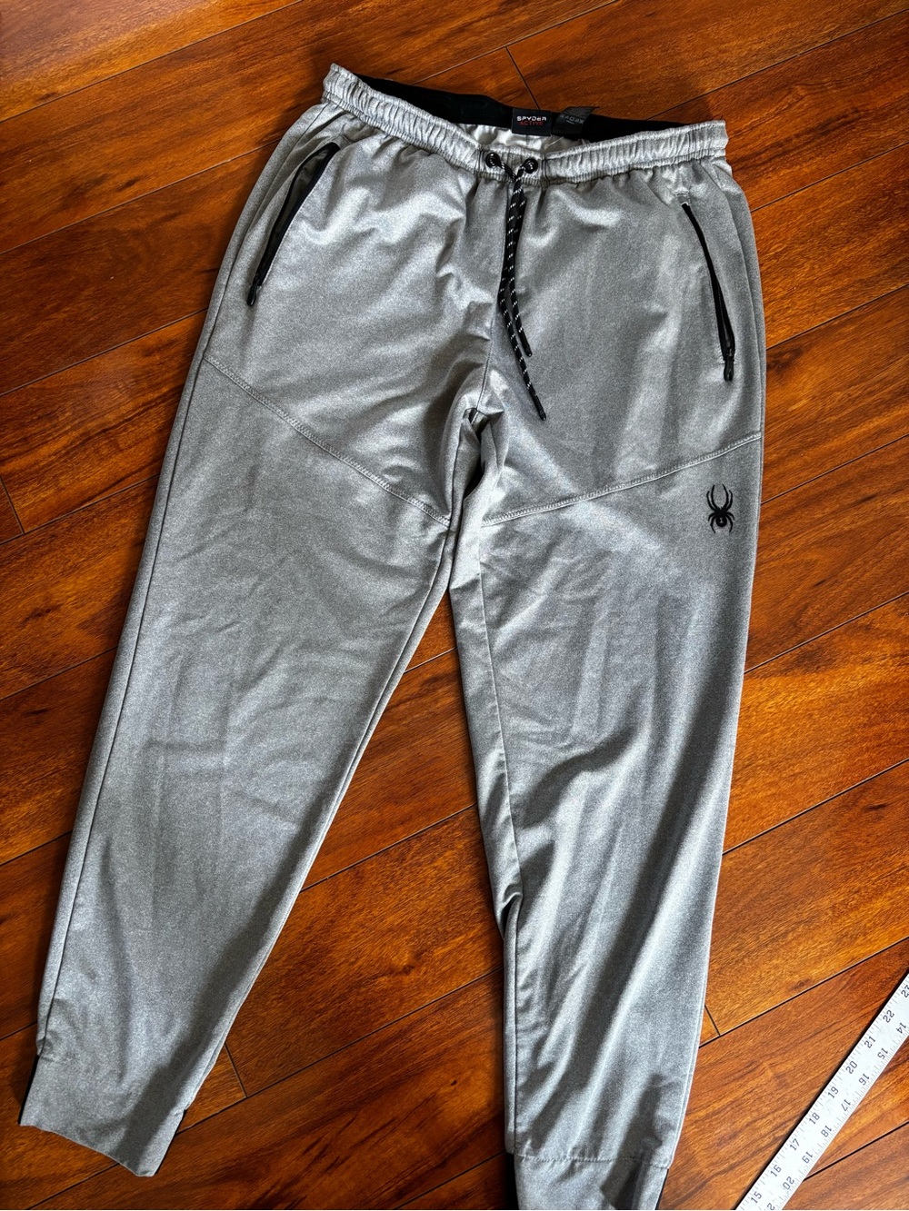 Spyder Men’s Light Gray Athletic Joggers with Black Accents